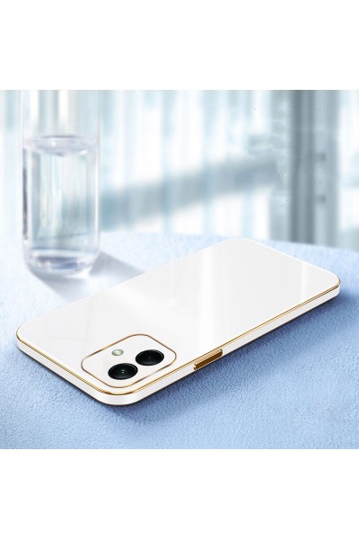 Samsung - Galaxy A04 Zebana Golden Silikon Kılıf - Beyaz