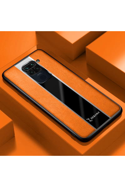 حافظة هاتف Xiaomi Redmi Note 9 Zebana Premium من الجلد باللون البرتقالي