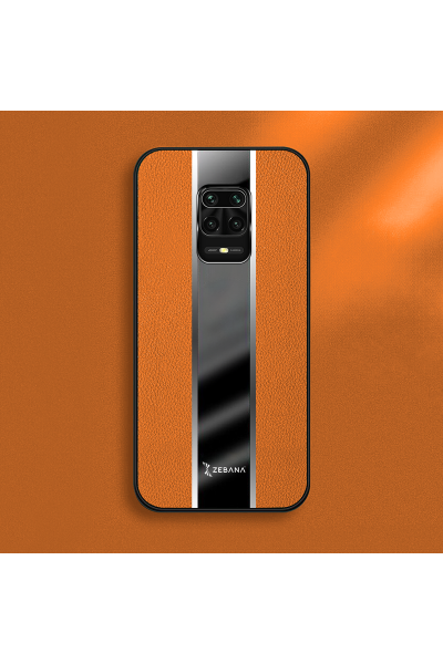 حافظة هاتف Xiaomi Redmi Note 9 Pro Zebana Premium من الجلد باللون البرتقالي