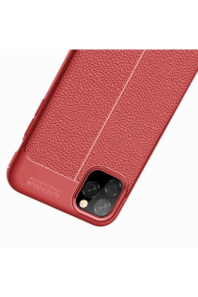 Apple - iPhone 11 Pro Auto Focus Silikon Kılıf - Kırmızı