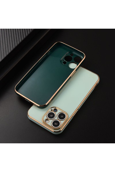 Apple - iPhone 11 Pro Max Zebana Golden Silikon Kılıf - Petrol Mavisi