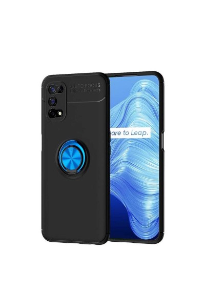 جراب سيليكون Realme 7 Pro Zebana Ring باللون الأسود والأزرق