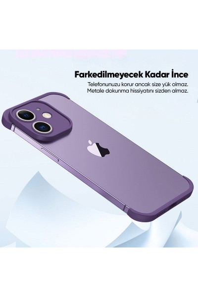 كاميرا Apple iPhone 11 Zebana Corner Pad وواقي الزوايا باللون الأرجواني الداكن