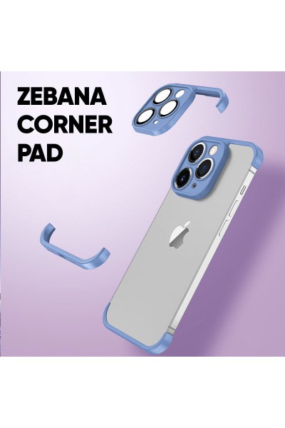 Apple - iPhone 11 Pro Max Zebana Corner Pad (Kamera ve Köşe Koruyucu) - Sierra Mavisi