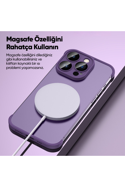 Apple - iPhone 11 Pro Max Zebana Corner Pad (Kamera ve Köşe Koruyucu) - Derin Mor