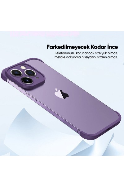 Apple - iPhone 11 Pro Max Zebana Corner Pad (Kamera ve Köşe Koruyucu) - Derin Mor