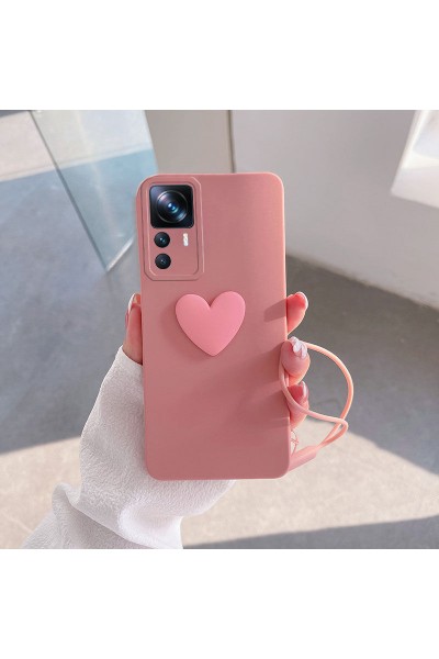 حافظة هاتف Xiaomi Mi 12T Zebana Heart Love من السيليكون باللون الذهبي الوردي