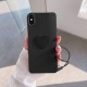 غطاء سيليكون لهاتف Apple iPhone XS Love مع قلب Zebana باللون الأسود