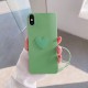 غطاء سيليكون لهاتف Apple iPhone XS Love Heart باللون الأخضر الفاتح