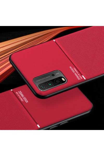 جراب هاتف Xiaomi Redmi 9T Zebana من السيليكون باللون الأحمر