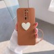 جراب سيليكون لهاتف اوبو A9 2020 Love with Zebana Heart بني