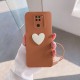 Xiaomi - Redmi Note 9 Zebana Kalpli Love Silikon Kılıf - Kahverengi