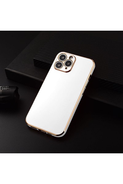 Apple - iPhone 11 Pro Max Zebana Golden Silikon Kılıf - Kırmızı