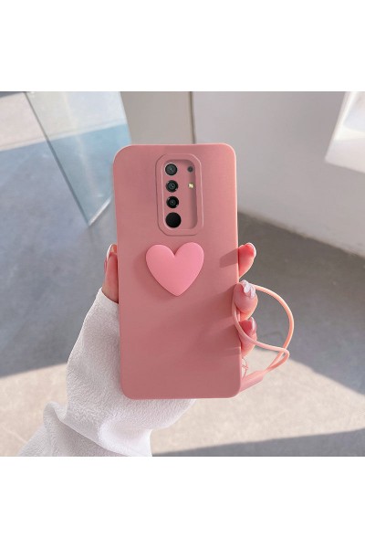 حافظة سيليكون لهاتف Xiaomi Redmi 9 Zebana Heart Love باللون الوردي