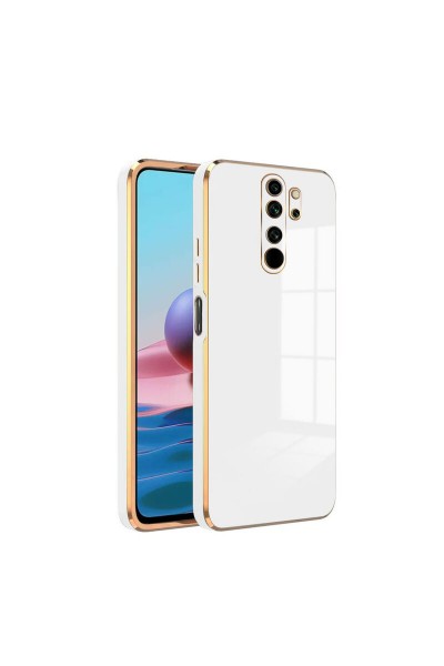 حافظة هاتف Xiaomi Redmi Note 8 Pro Zebana باللون الذهبي من السيليكون باللون الأبيض