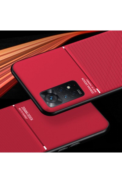 حافظة سيليكون لهاتف Xiaomi Redmi Note 11 Pro Zebana باللون الأحمر