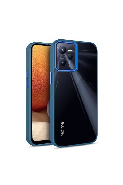 جراب Realme C35 من السيليكون لحماية الكاميرا باللون الأزرق الداكن