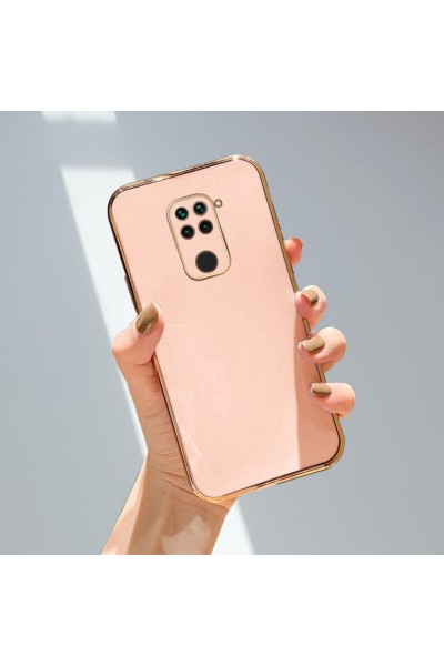 Xiaomi - Redmi Note 9 Zebana Golden Silikon Kılıf - Rose Gold