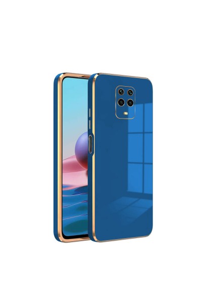 Xiaomi - Redmi Note 9S Zebana Golden Silikon Kılıf - Petrol Mavisi