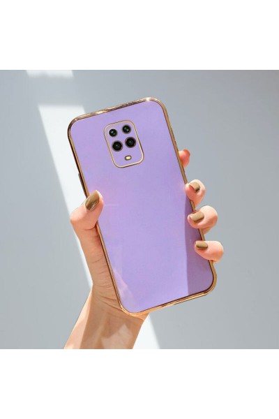 Xiaomi - Redmi Note 9S Zebana Golden Silikon Kılıf - Lila