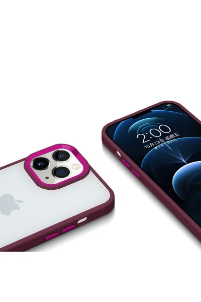 Apple - iPhone 11 Pro Max Guard Kamera Korumalı Silikon Kılıf - Kırmızı