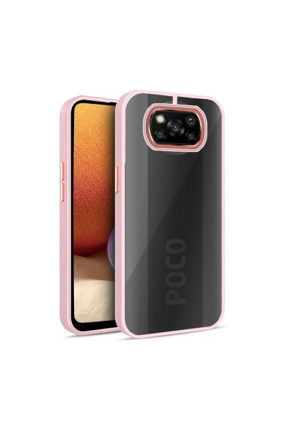 غطاء حماية من السيليكون لحماية الكاميرا لهاتف Xiaomi Poco X3 باللون الذهبي الوردي