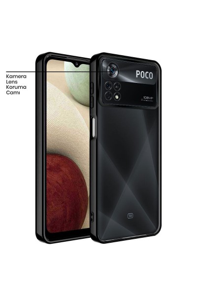 حافظة هاتف Xiaomi Poco X4 Pro 5G Zebana Glint من السيليكون باللون الأسود