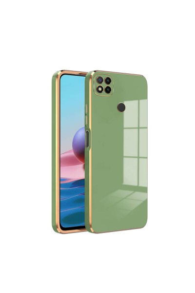 جراب هاتف Xiaomi Redmi 9C Zebana ذهبي من السيليكون باللون الأخضر الفاتح