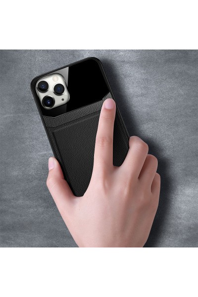 Apple - iPhone 11 Pro Zebana Lens Deri Kılıf - Siyah