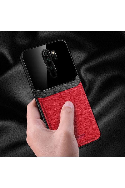 حافظة جلدية لهاتف Xiaomi Redmi Note 8 Pro Zebana باللون الأحمر