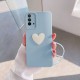 حافظة هاتف Xiaomi Redmi 9T Love Heart من السيليكون باللون الأزرق الفاتح