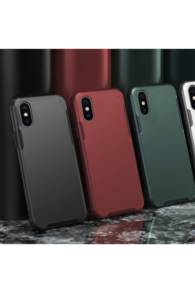 غطاء حماية بحواف من السيليكون لهاتف Apple iPhone X Zebana Mod باللون الأحمر