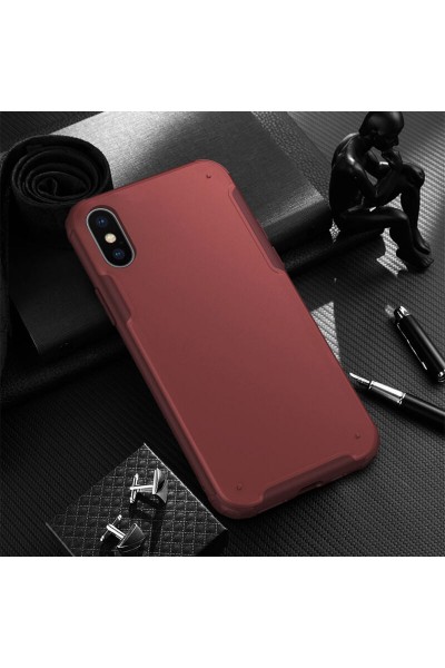 غطاء حماية بحواف من السيليكون لهاتف Apple iPhone X Zebana Mod باللون الأحمر