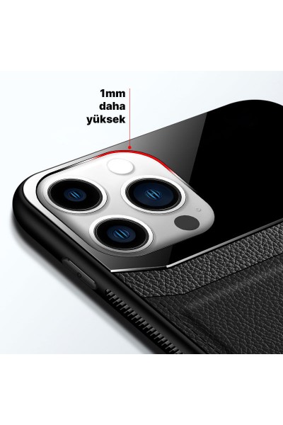 Xiaomi - Redmi Note 9 Zebana Lens Deri Kılıf - Siyah