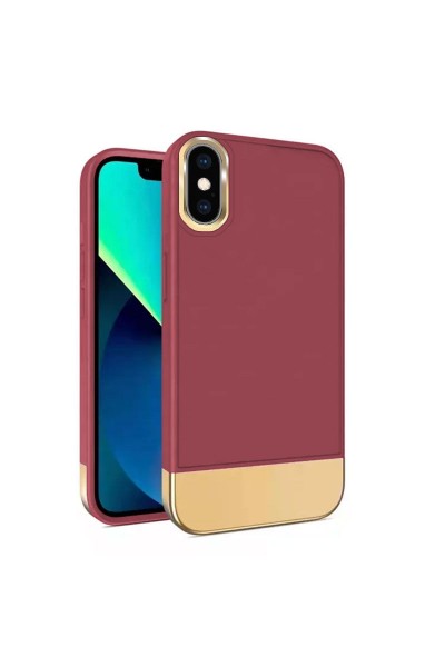 غطاء سيليكون لهاتف Apple iPhone X Zebana باللون الأحمر الداكن