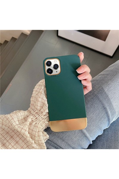 Apple - iPhone 11 Pro Max Zebana Gold Stil Silikon Kılıf - Yeşil