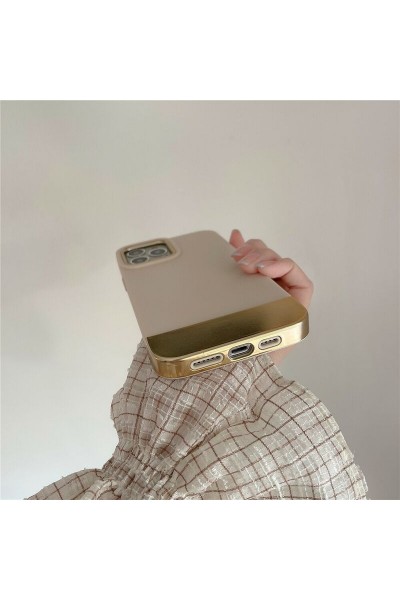 Apple - iPhone 11 Pro Max Zebana Gold Stil Silikon Kılıf - Bordo