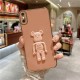 Apple - iPhone X Standlı Robotix Silikon Kılıf - Rose Gold
