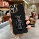Apple - iPhone 12 Pro Max Standlı Robotix Silikon Kılıf - Siyah