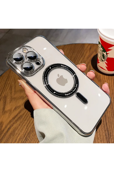 Apple - iPhone 11 Pro Manyetik Kablosuz Şarj Destekli Mona Silikon Kılıf - Gri