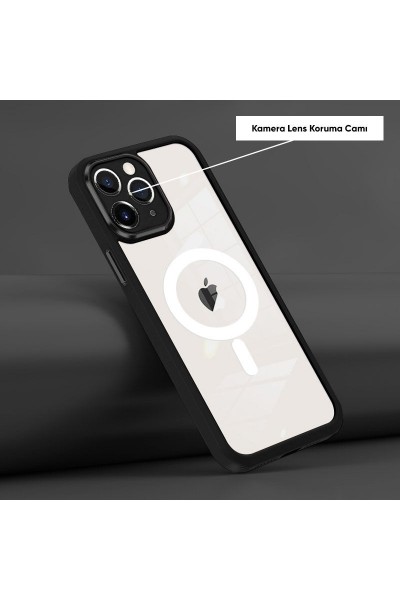 Apple - iPhone 11 Pro Max Zebana Guard Silikon Kılıf (Kablosuz Şarj Destekli) - Siyah