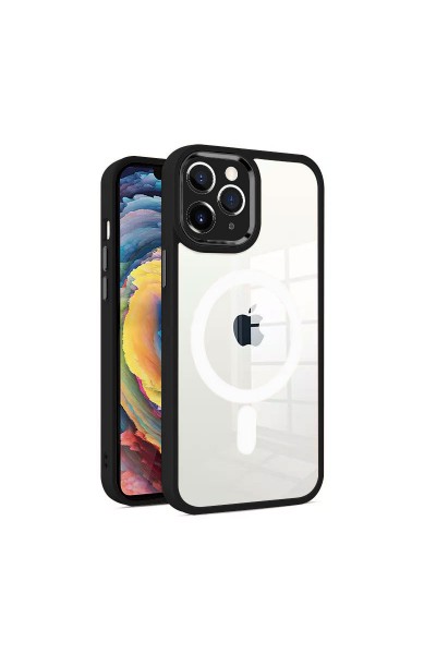 غطاء حماية من السيليكون لهاتف Apple iPhone 11 Pro Max Zebana Guard مع دعم الشحن اللاسلكي باللون الأسود