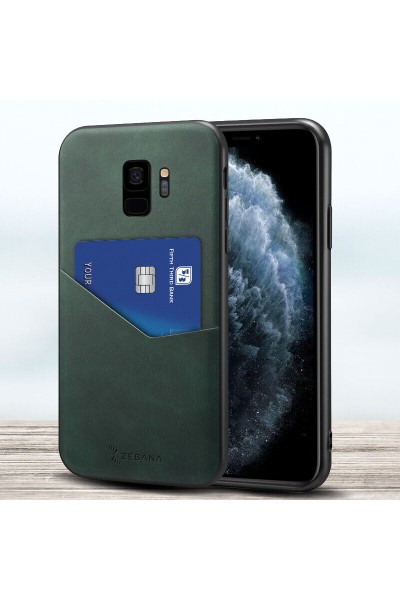 حافظة سامسونج جالاكسي S9 Zebana Pocket Nubuck باللون الأخضر