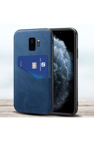 حافظة سامسونج جالاكسي S9 Zebana Pocket Nubuck باللون الأزرق