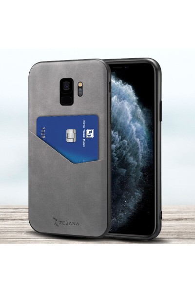 حافظة سامسونج جالاكسي S9 Zebana Pocket Nubuck باللون الرمادي