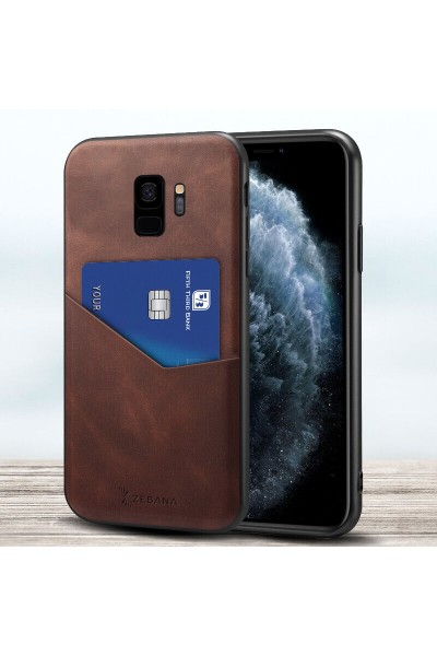 حافظة سامسونج جالاكسي S9 Zebana Pocket Nubuck باللون البني