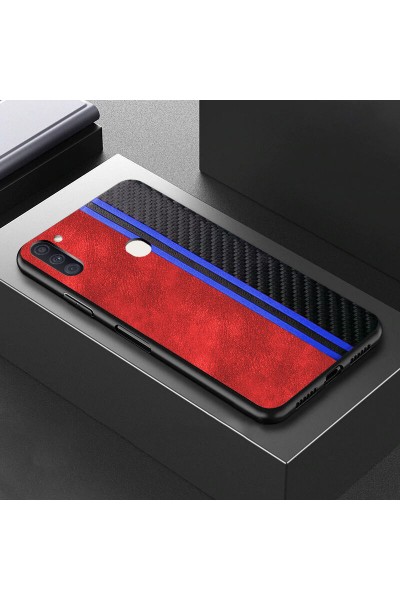 Samsung - Galaxy A11 Spor Deri Kılıf - Kırmızı