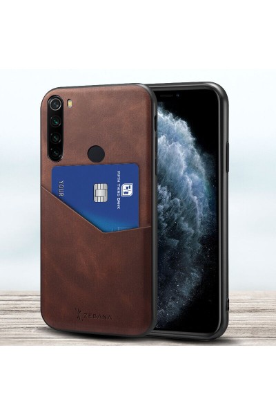 حافظة هاتف Xiaomi Redmi Note 8 Zebana Pocket Nubuck باللون البني