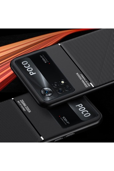 حافظة هاتف Xiaomi Poco X4 Pro 5G Zebana Design من السيليكون باللون الأسود