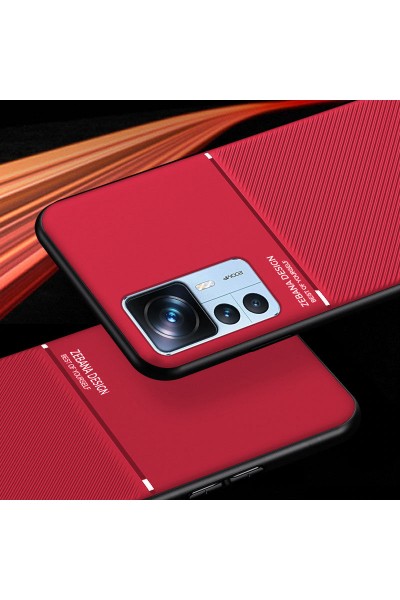 حافظة هاتف Xiaomi Mi 12T Zebana Design من السيليكون باللون الأحمر